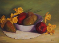 Fruit and Daffodils