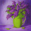 Lilacs in Green Pitcher